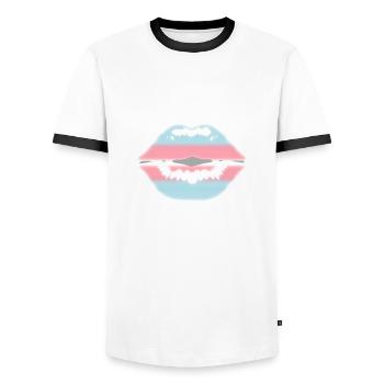 Rainbow flag transgender pride pride flag - Men's Ringer Shirt - white/black - Front - AI Model Female 172 light (172cm) & AI Model Male 178 dark (178cm)