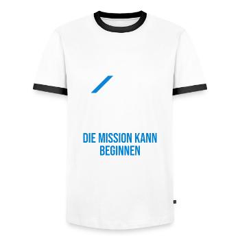 Bauherr 2024 Hausbau Neubau Baustelle Richtfest - Männer Kontrast-T-Shirt - Weiß/Schwarz - Vorne - AI Model Female 172 light (172cm) & AI Model Male 178 dark (178cm)