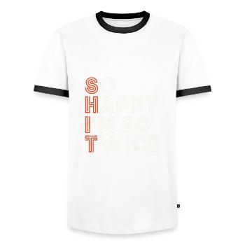 40 Geburtstag 40 Jahre Geburtstagsspruch lustig - Männer Kontrast-T-Shirt - Weiß/Schwarz - Vorne - AI Model Female 172 light (172cm) & AI Model Male 178 dark (178cm)