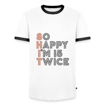 30th Birthday 30th Years Birthday Saying Funny - Men's Ringer Shirt - white/black - Front - AI Model Female 172 light (172cm) & AI Model Male 178 dark (178cm)