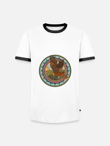 Faucon du zodiaque indien - T-shirt contrasté Homme - blanc/noir
