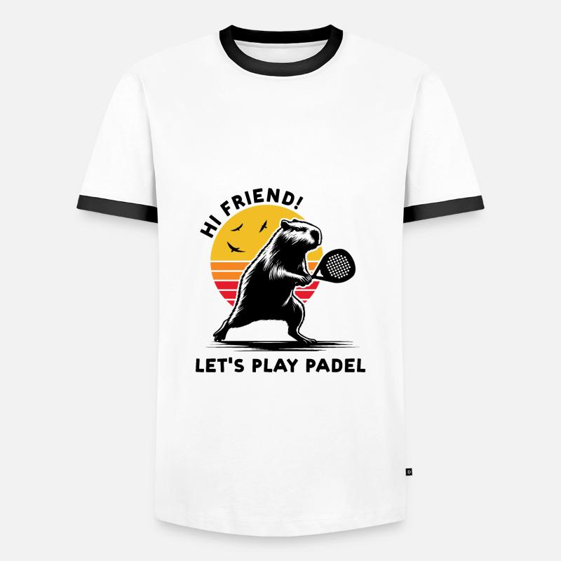 Capybara Smash - Männer Kontrast-T-Shirt - Weiß/Schwarz