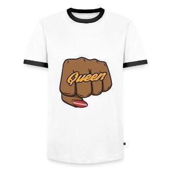Ghana Ghanaian Flag Woman Princess I Gift - Men's Ringer Shirt - white/black - Front - AI Model Female 172 light (172cm) & AI Model Male 178 dark (178cm)