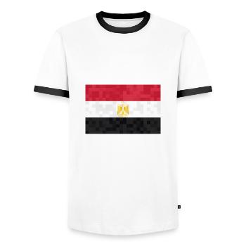 Egypt Flag Hurghada Africa Egyptian Flag - Men's Ringer Shirt - white/black - Front - AI Model Female 172 light (172cm) & AI Model Male 178 dark (178cm)