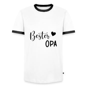 Bester Opa Geschenkidee - Männer Kontrast-T-Shirt - Weiß/Schwarz - Vorne - AI Model Female 172 light (172cm) & AI Model Male 178 dark (178cm)