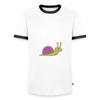 Lustiger Fitness-Spruch Schnecke - Männer Kontrast-T-Shirt - Weiß/Schwarz - Vorne - AI Model Female 172 light (172cm) & AI Model Male 178 dark (178cm)