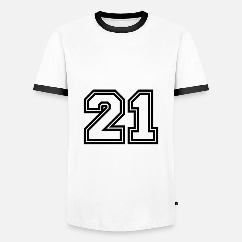 21 number symbol - Men's Ringer Shirt - white/black