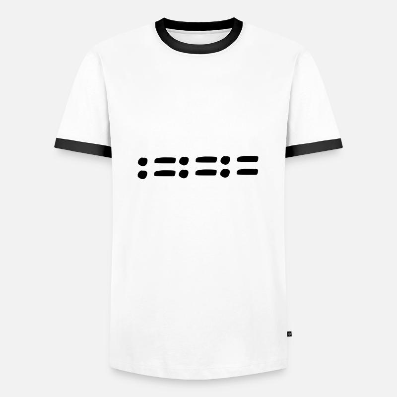 Line Dots Point Shapes Pattern - Men's Ringer Shirt - white/black