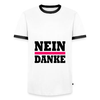 Nein danke - Männer Kontrast-T-Shirt - Weiß/Schwarz - Vorne - AI Model Female 172 light (172cm) & AI Model Male 178 dark (178cm)
