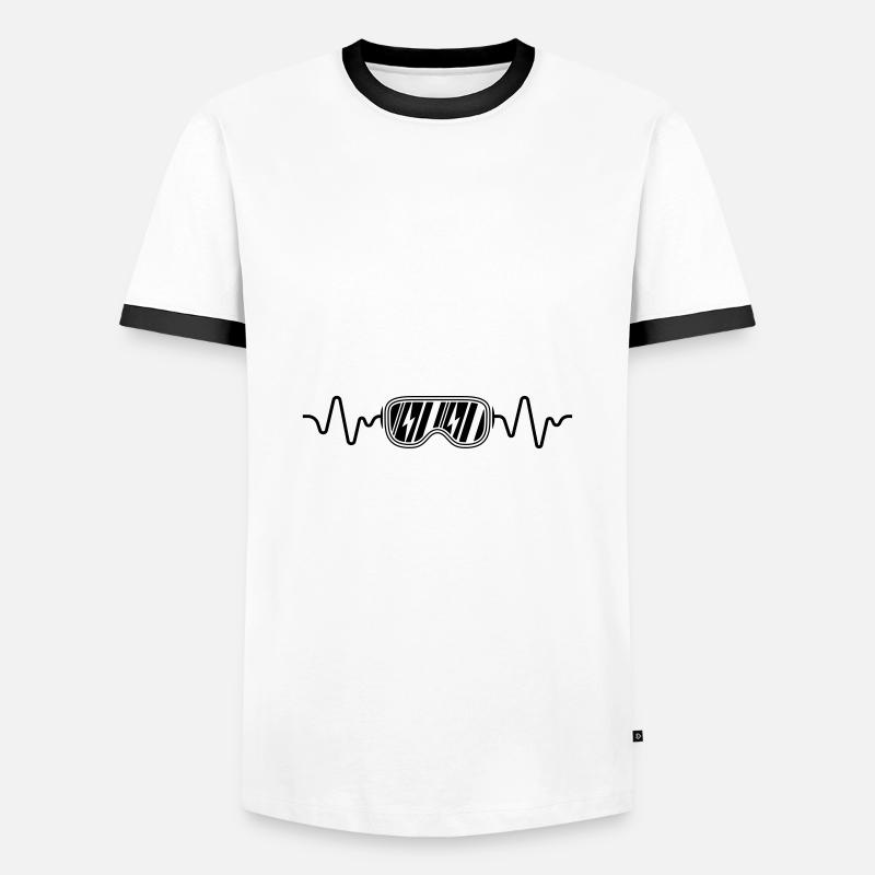 ski frequenz - Männer Kontrast-T-Shirt - Weiß/Schwarz