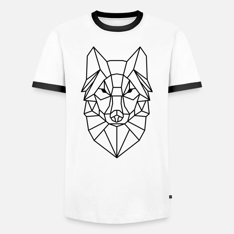 Wolf Wolf - Men's Ringer Shirt - white/black