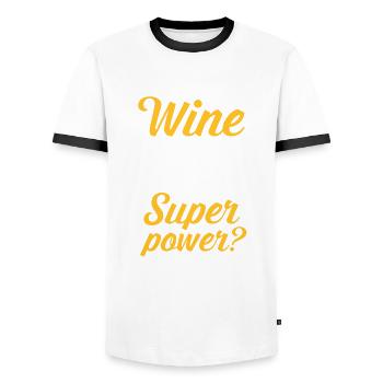 I Make WIne Disappear... - Men's Ringer Shirt - white/black - Front - AI Model Female 172 light (172cm) & AI Model Male 178 dark (178cm)