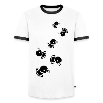 Icône du football - T-shirt contrasté Homme - blanc/noir - Devant - AI Model Female 172 light (172cm) & AI Model Male 178 dark (178cm)