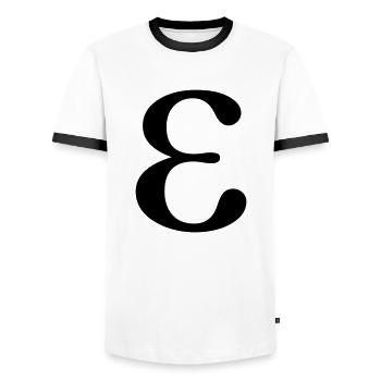 Epsilon griechischer Buchstabe - Männer Kontrast-T-Shirt - Weiß/Schwarz - Vorne - AI Model Female 172 light (172cm) & AI Model Male 178 dark (178cm)