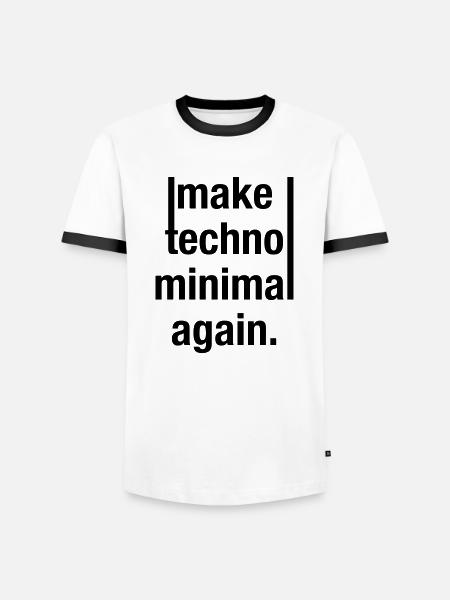 maketechnominimal - Männer Kontrast-T-Shirt - Weiß/Schwarz