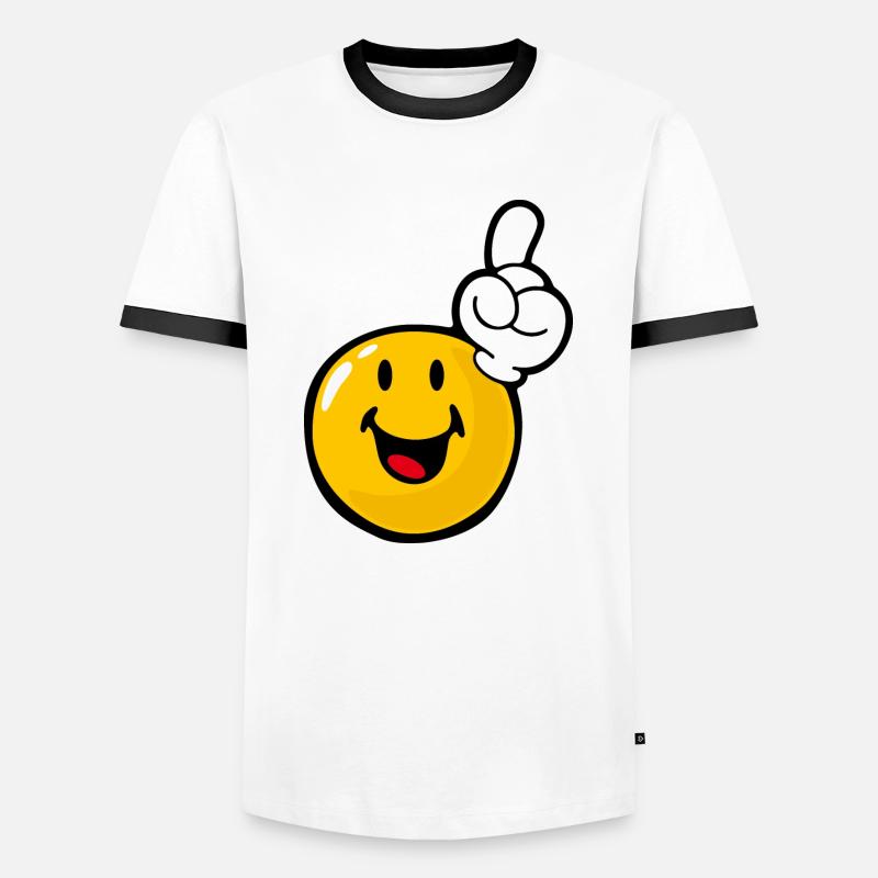 Smiley Eager - Men's Ringer Shirt - white/black