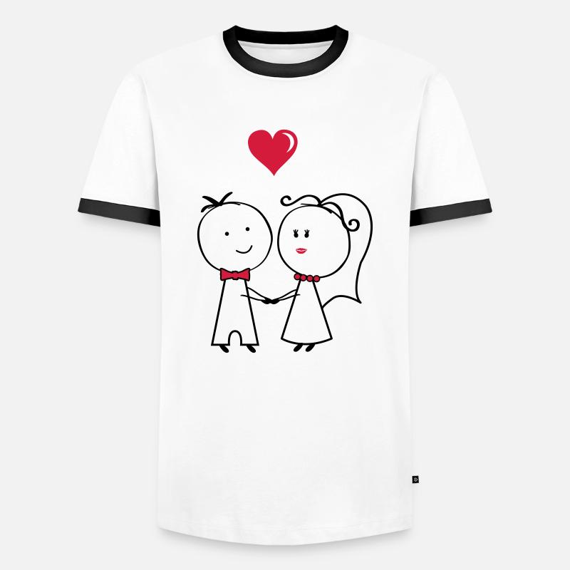 ehepaar_2 - Männer Kontrast-T-Shirt - Weiß/Schwarz