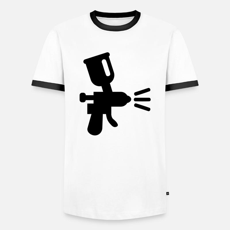 Lacquerer - Men's Ringer Shirt - white/black