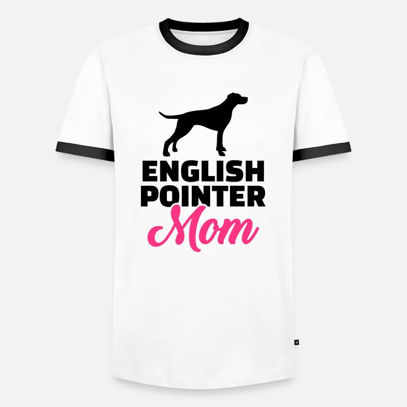 English Pointer - Männer Kontrast-T-Shirt - Weiß/Schwarz