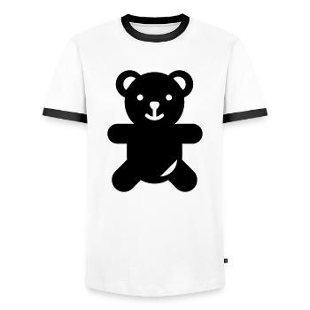 Teddy - T-shirt contrasté Homme - blanc/noir - Devant - AI Model Female 172 light (172cm) & AI Model Male 178 dark (178cm)