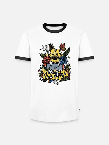 Wild - Men's Ringer Shirt - white/black