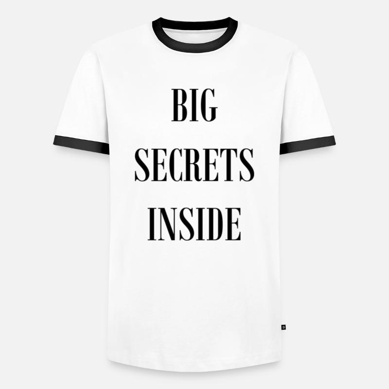 BIG SECRETS INSIDE - Männer Kontrast-T-Shirt - Weiß/Schwarz