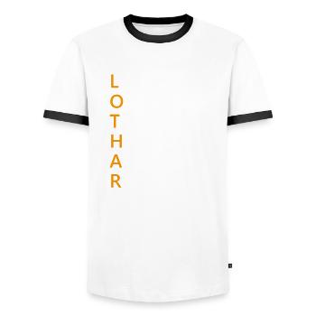 Lothar Name Geschenk - Männer Kontrast-T-Shirt - Weiß/Schwarz - Vorne - AI Model Female 172 light (172cm) & AI Model Male 178 dark (178cm)