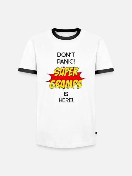 Super Gramps / Super Opa - Männer Kontrast-T-Shirt - Weiß/Schwarz