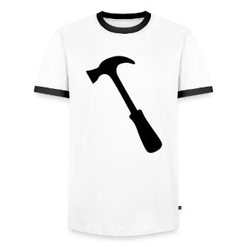 hammer - Männer Kontrast-T-Shirt - Weiß/Schwarz - Vorne - AI Model Female 172 light (172cm) & AI Model Male 178 dark (178cm)