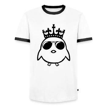 Le roi Kücken - T-shirt contrasté Homme - blanc/noir - Devant - AI Model Female 172 light (172cm) & AI Model Male 178 dark (178cm)
