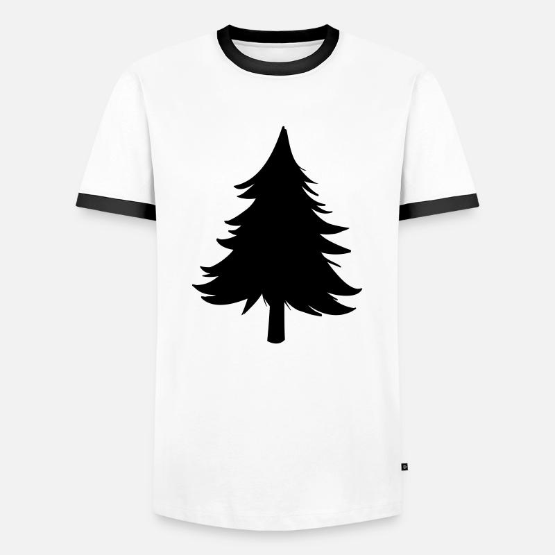 Fir tree - Men's Ringer Shirt - white/black