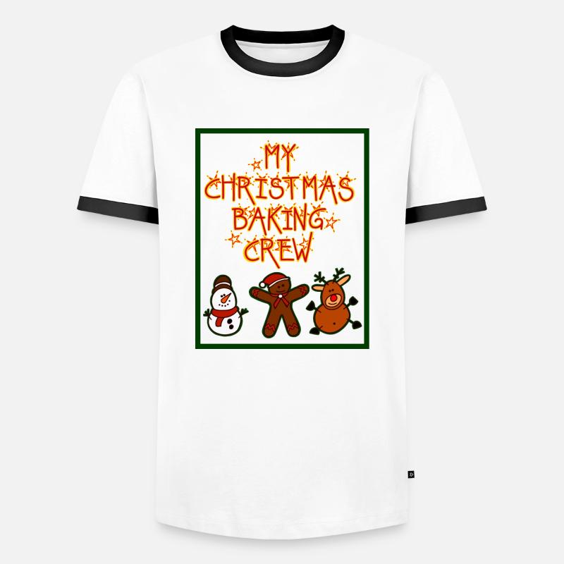 My christmax baking crew - Männer Kontrast-T-Shirt - Weiß/Schwarz
