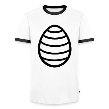 Easter Egg - Men's Ringer Shirt - white/black - Front - AI Model Female 172 light (172cm) & AI Model Male 178 dark (178cm)
