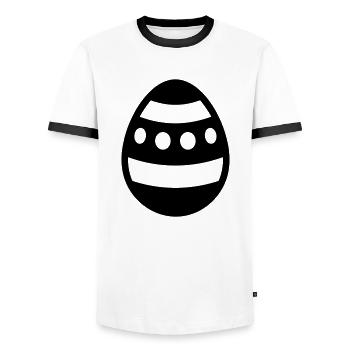 Egg - Men's Ringer Shirt - white/black - Front - AI Model Female 172 light (172cm) & AI Model Male 178 dark (178cm)