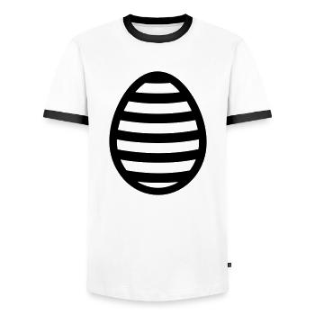 Egg - Men's Ringer Shirt - white/black - Front - AI Model Female 172 light (172cm) & AI Model Male 178 dark (178cm)