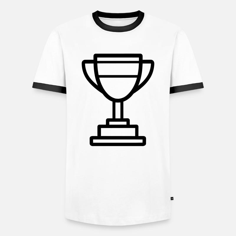 trophy - Men's Ringer Shirt - white/black