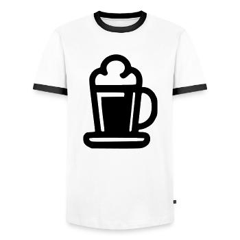 Choppe Bière - T-shirt contrasté Homme - blanc/noir - Devant - AI Model Female 172 light (172cm) & AI Model Male 178 dark (178cm)