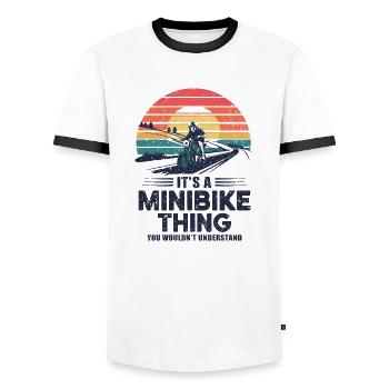 Minibike fan with heart - Men's Ringer Shirt - white/black - Front - AI Model Female 172 light (172cm) & AI Model Male 178 dark (178cm)