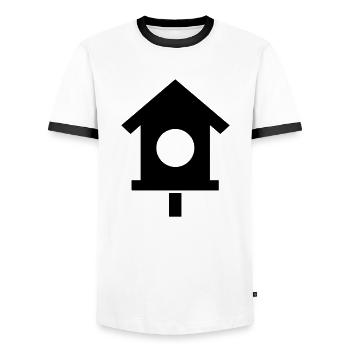 Bird House - Men's Ringer Shirt - white/black - Front - AI Model Female 172 light (172cm) & AI Model Male 178 dark (178cm)