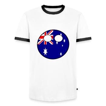 Countryball Country Ball Country Home Australia - Men's Ringer Shirt - white/black - Front - AI Model Female 172 light (172cm) & AI Model Male 178 dark (178cm)