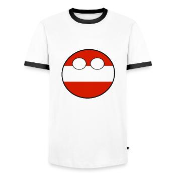 Countryball Country Home Austria - Men's Ringer Shirt - white/black - Front - AI Model Female 172 light (172cm) & AI Model Male 178 dark (178cm)