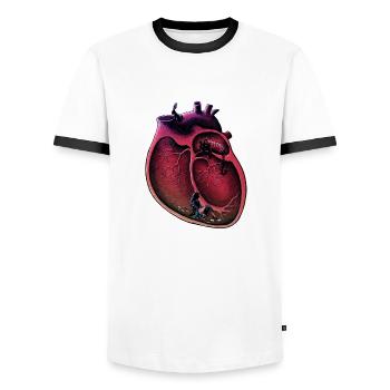 Alice in my heart - T-shirt contrasté Homme - blanc/noir - Devant - AI Model Female 172 light (172cm) & AI Model Male 178 dark (178cm)