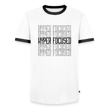 Hyperfocused - Men's Ringer Shirt - white/black - Front - AI Model Female 172 light (172cm) & AI Model Male 178 dark (178cm)