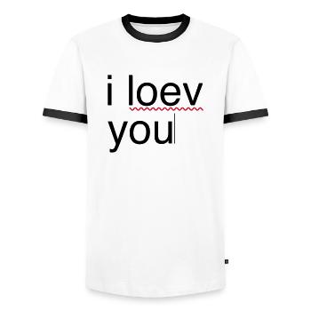 ich liebe dich Fehler - Männer Kontrast-T-Shirt - Weiß/Schwarz - Vorne - AI Model Female 172 light (172cm) & AI Model Male 178 dark (178cm)
