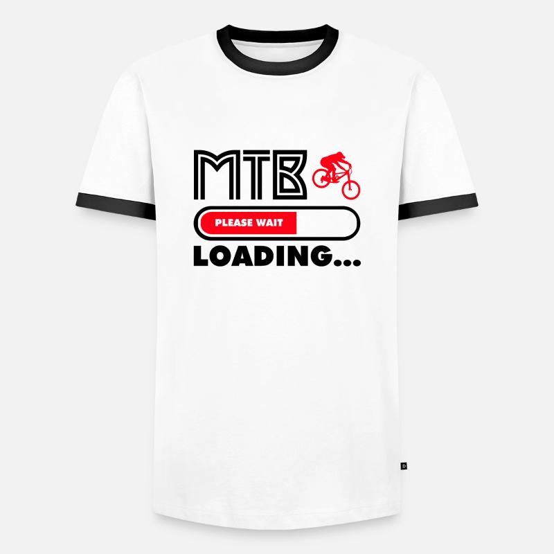 Get ready for MTB - Männer Kontrast-T-Shirt - Weiß/Schwarz