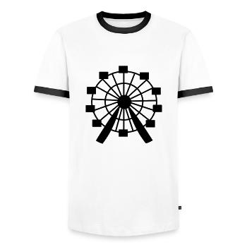 Wiener Riesenrad - Männer Kontrast-T-Shirt - Weiß/Schwarz - Vorne - AI Model Female 172 light (172cm) & AI Model Male 178 dark (178cm)