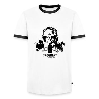 FROGMAN VINTAGE PLONGEE SOUS MARINE - T-shirt contrasté Homme - blanc/noir - Devant - AI Model Female 172 light (172cm) & AI Model Male 178 dark (178cm)