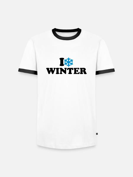 I love winter - Men's Ringer Shirt - white/black