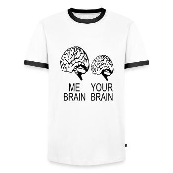 moi cerveau votre cerveau - T-shirt contrasté Homme - blanc/noir - Devant - AI Model Female 172 light (172cm) & AI Model Male 178 dark (178cm)