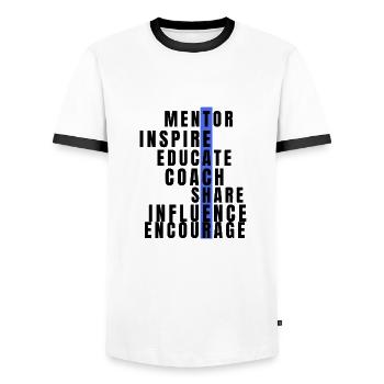 Lehrer - Männer Kontrast-T-Shirt - Weiß/Schwarz - Vorne - AI Model Female 172 light (172cm) & AI Model Male 178 dark (178cm)